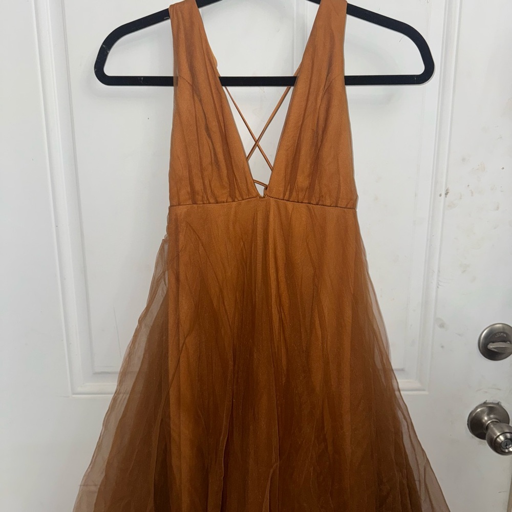Elegant Brown Tulle Dress